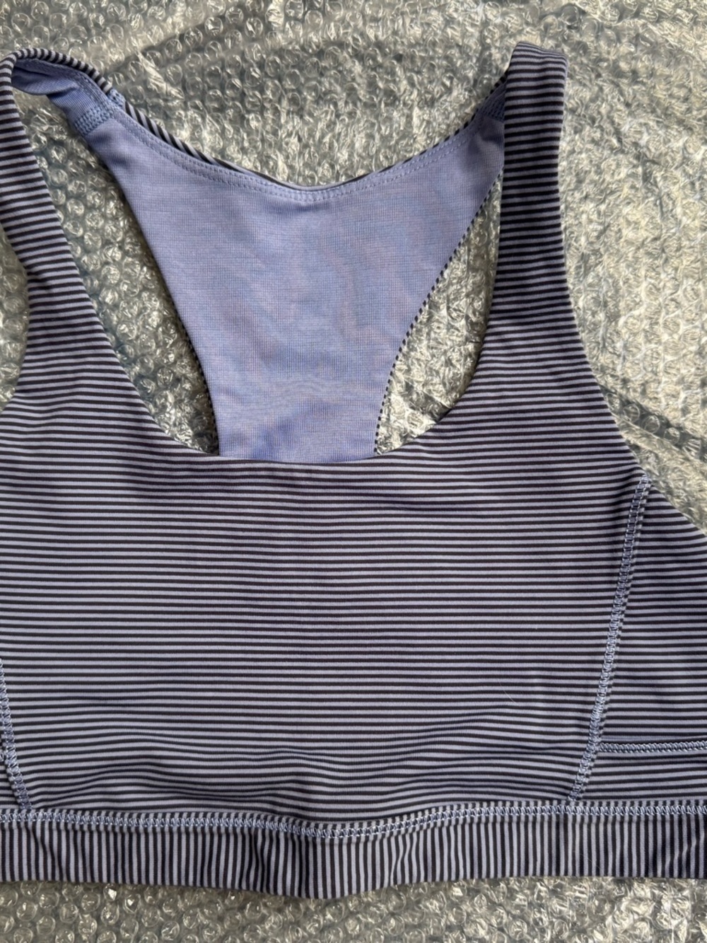 lululemon athletica Striped Racerback Sports Bra in Lavender and Navy